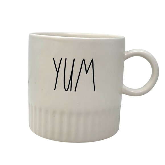 Rae Dunn Yum Mug Large Ceramic Coffee Tea Cup Farmhouse Gift Minimalist White 1 - Picture 8 of 8